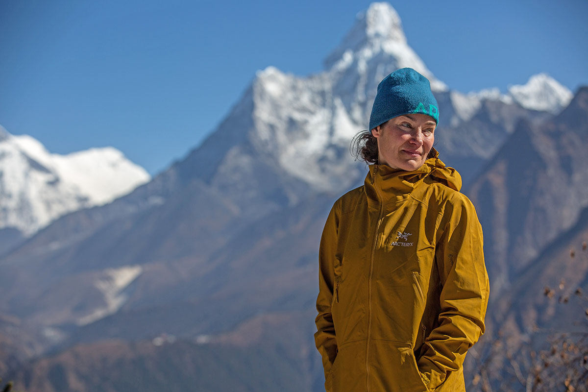 Arc'teryx Zeta AR Jacket (standing in front of mountain in Nepal)